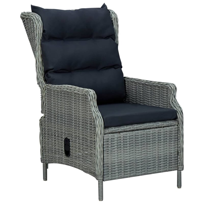 Afuera Living Powder-Coated Steel Garden Dining Set in Light Gray