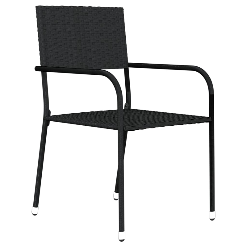 Afuera Living Contemporary PE Rattan Durable Garden Dining Set in Black
