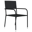 Afuera Living Contemporary PE Rattan Durable Garden Dining Set in Black