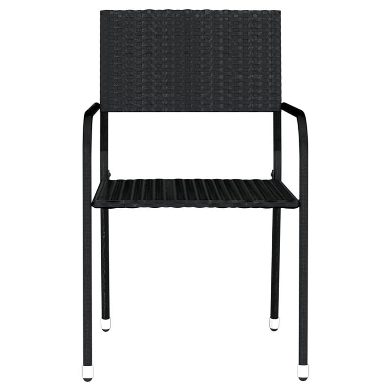Afuera Living Contemporary PE Rattan Durable Garden Dining Set in Black
