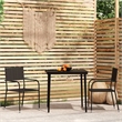 Afuera Living Contemporary PE Rattan Durable Garden Dining Set in Black