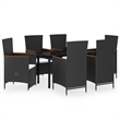 Afuera Living Contemporary PE Rattan Durable Garden Dining Set in Black