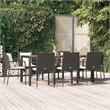 Afuera Living Contemporary PE Rattan Durable Garden Dining Set in Black