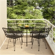 Afuera Living Contemporary PE Rattan Durable Garden Dining Set in Black