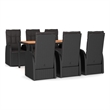 Afuera Living Contemporary PE Rattan Durable Garden Dining Set in Black