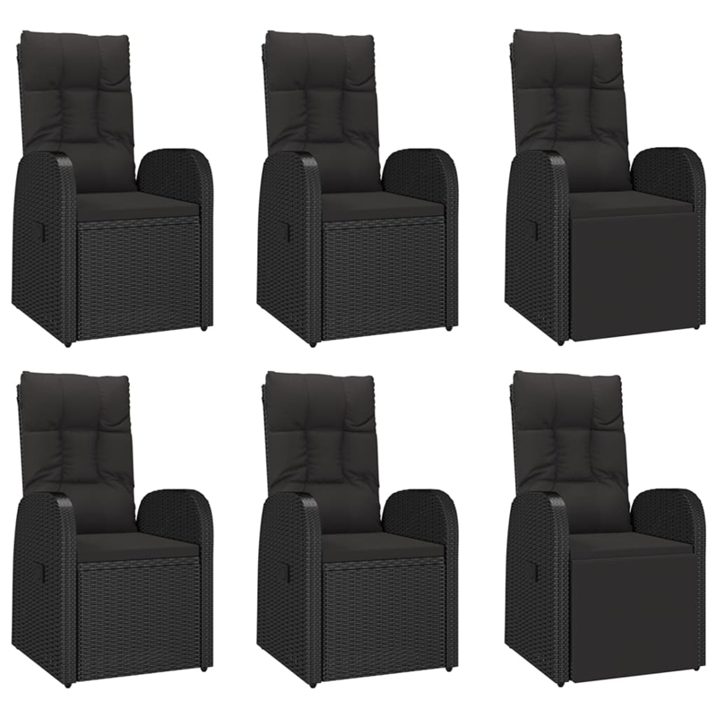 Afuera Living Contemporary PE Rattan Durable Garden Dining Set in Black