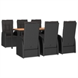 Afuera Living Contemporary PE Rattan Durable Garden Dining Set in Black