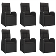 Afuera Living Contemporary PE Rattan Durable Garden Dining Set in Black