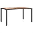 Afuera Living Contemporary PE Rattan Durable Garden Dining Set in Black