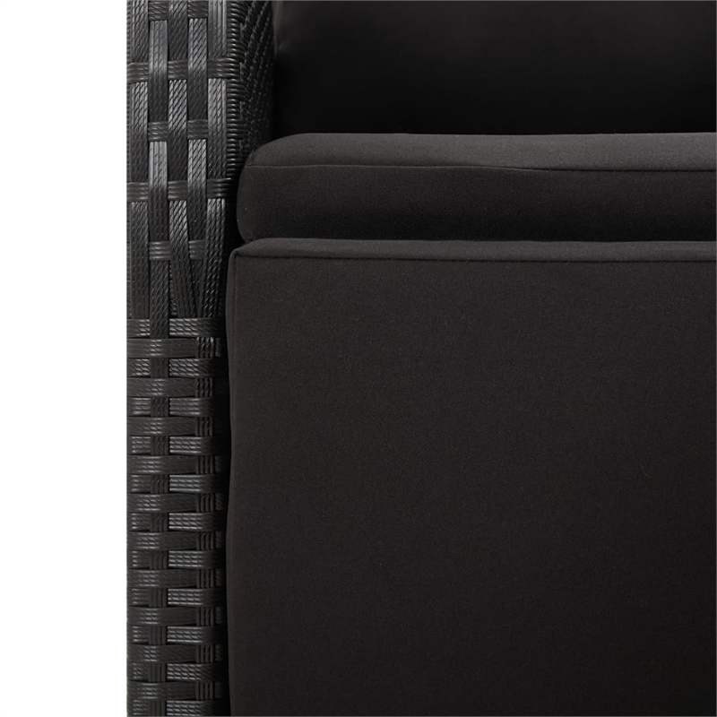 Afuera Living Contemporary PE Rattan Durable Garden Dining Set in Black
