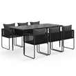 Afuera Living Contemporary PE Rattan Durable Garden Dining Set in Black