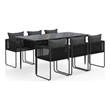Afuera Living Contemporary PE Rattan Durable Garden Dining Set in Black