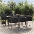 Afuera Living Contemporary PE Rattan Durable Garden Dining Set in Black
