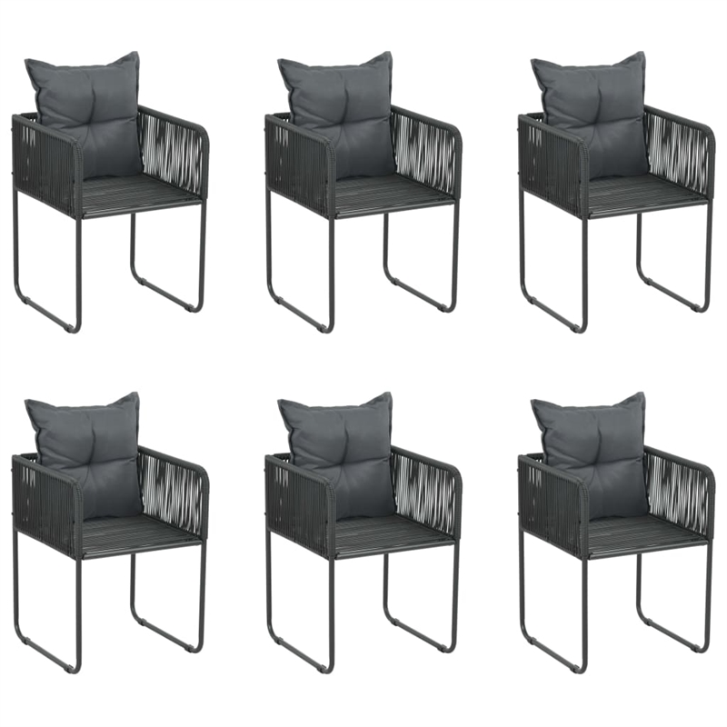 Afuera Living Contemporary PE Rattan Durable Garden Dining Set in Black