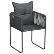 Afuera Living Contemporary PE Rattan Durable Garden Dining Set in Black