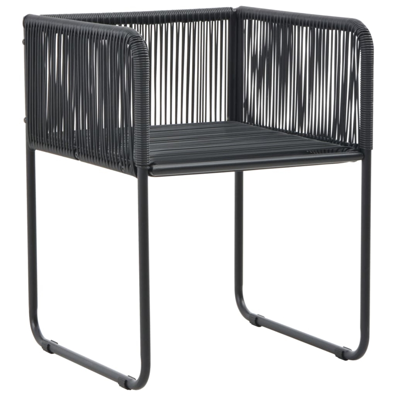 Afuera Living Contemporary PE Rattan Durable Garden Dining Set in Black