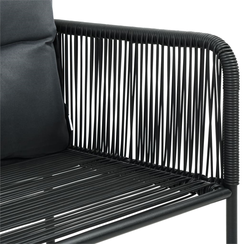 Afuera Living Contemporary PE Rattan Durable Garden Dining Set in Black