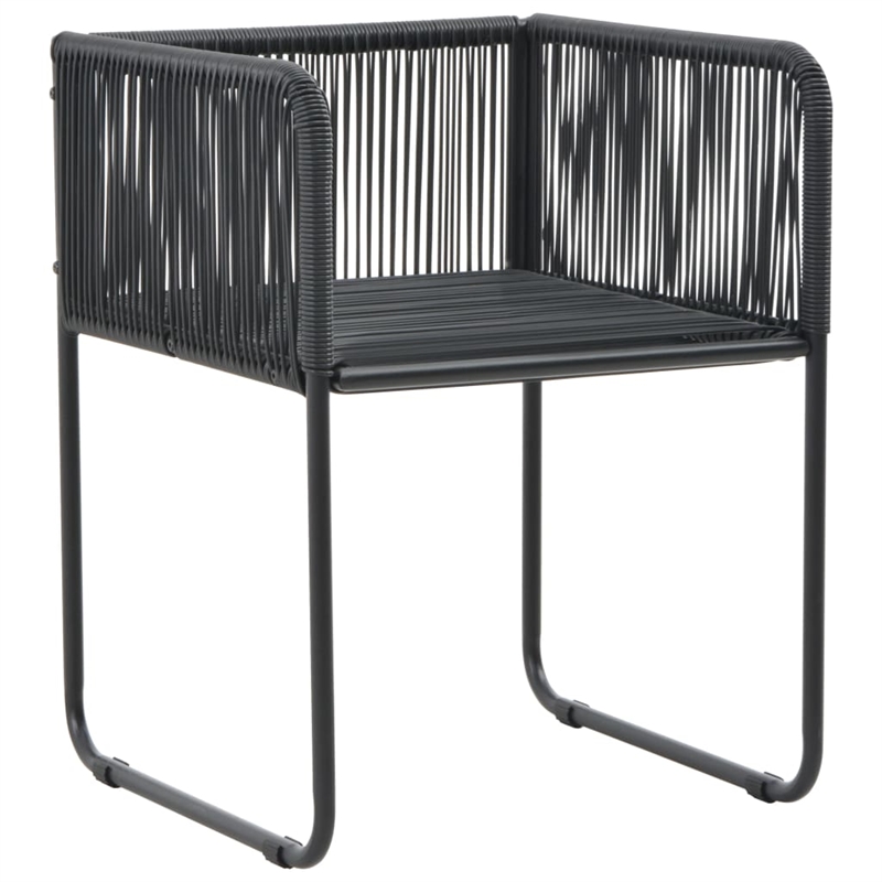 Afuera Living Contemporary PE Rattan Durable Garden Dining Set in Black
