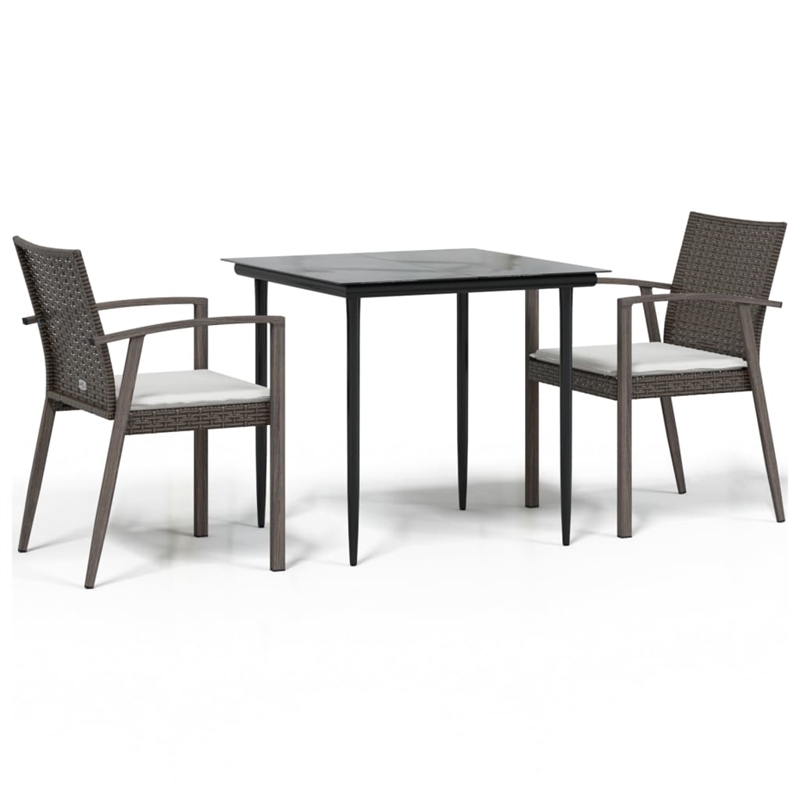 Afuera Living Contemporary PE Rattan Durable Garden Dining Set in Brown