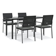 Afuera Living Contemporary Rectangular Patio Dining Set in Black