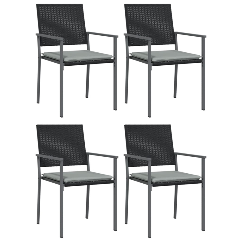 Afuera Living Contemporary Rectangular Patio Dining Set in Black