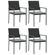 Afuera Living Contemporary Rectangular Patio Dining Set in Black