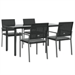 Afuera Living Contemporary Rectangular Patio Dining Set in Black