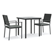Afuera Living Contemporary PE Rattan Durable Garden Dining Set in Black
