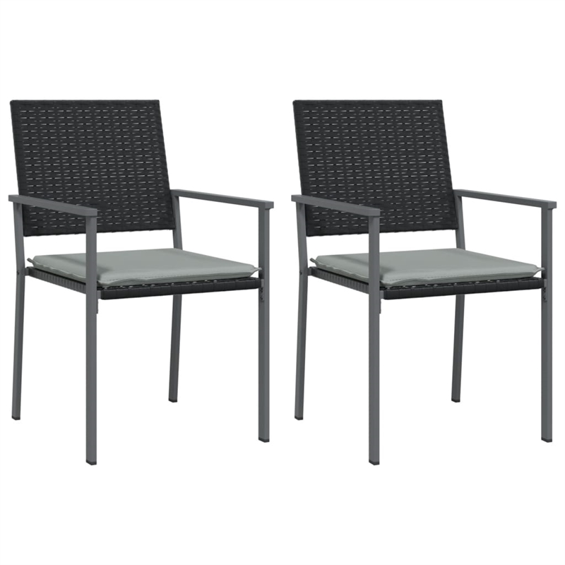 Afuera Living Contemporary PE Rattan Durable Garden Dining Set in Black