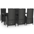 Afuera Living Contemporary Poly Rattan Large Garden Dining Set in Black