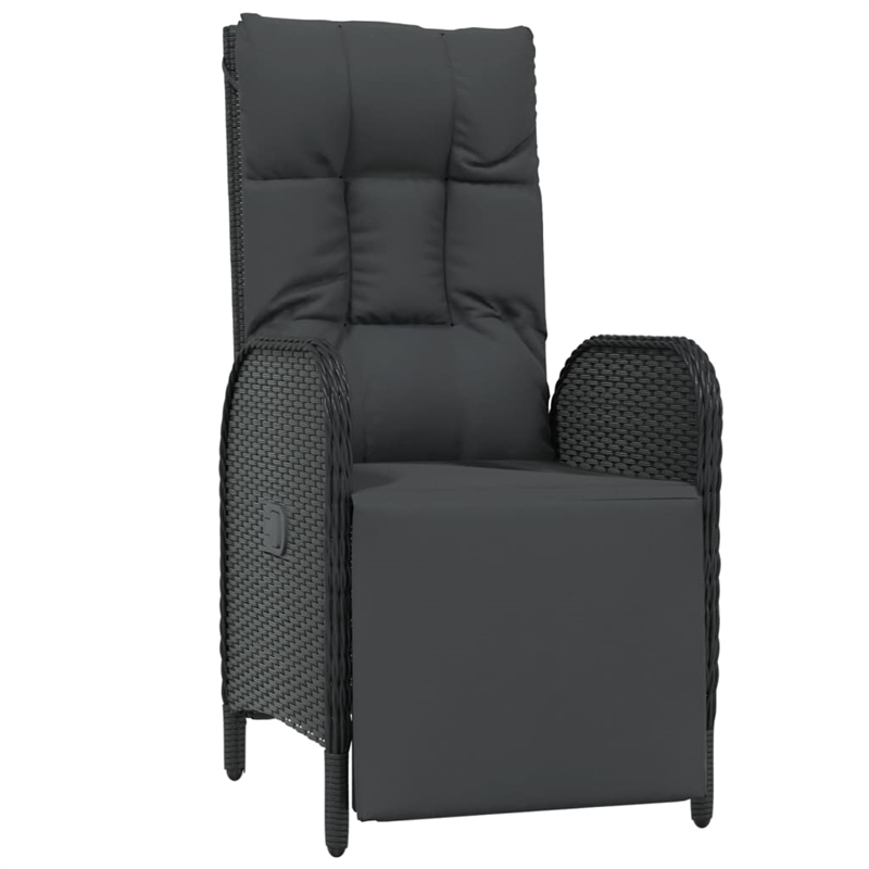 Afuera Living Contemporary Poly Rattan Large Garden Dining Set in Black