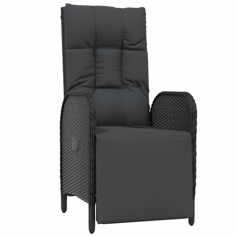 Afuera Living Contemporary PE Rattan Durable Garden Dining Set in Black