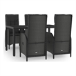 Afuera Living Contemporary PE Rattan Durable Garden Dining Set in Black