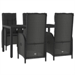 Afuera Living Contemporary PE Rattan Durable Garden Dining Set in Black