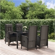 Afuera Living Contemporary PE Rattan Durable Garden Dining Set in Black