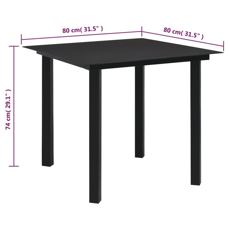 Afuera Living Contemporary Garden Dining Set in Black PVC Rattan Medium