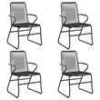 Afuera Living Contemporary Garden Dining Set in Black PVC Rattan Medium