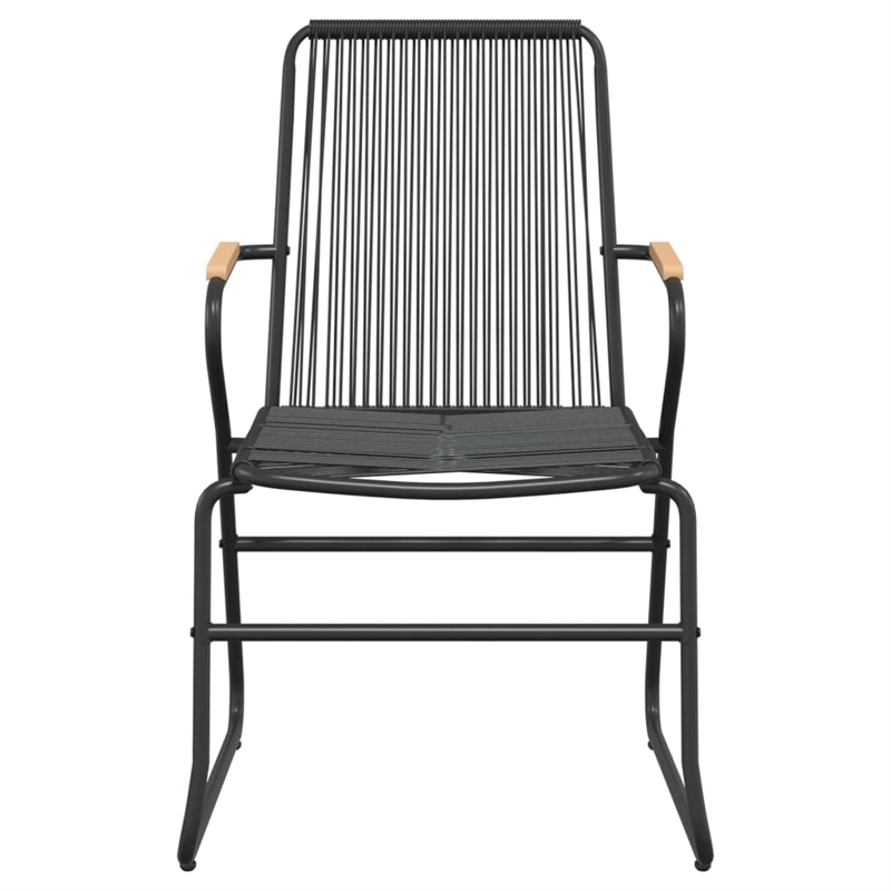 Afuera Living Contemporary Garden Dining Set in Black PVC Rattan Medium