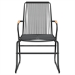 Afuera Living Contemporary Garden Dining Set in Black PVC Rattan Medium