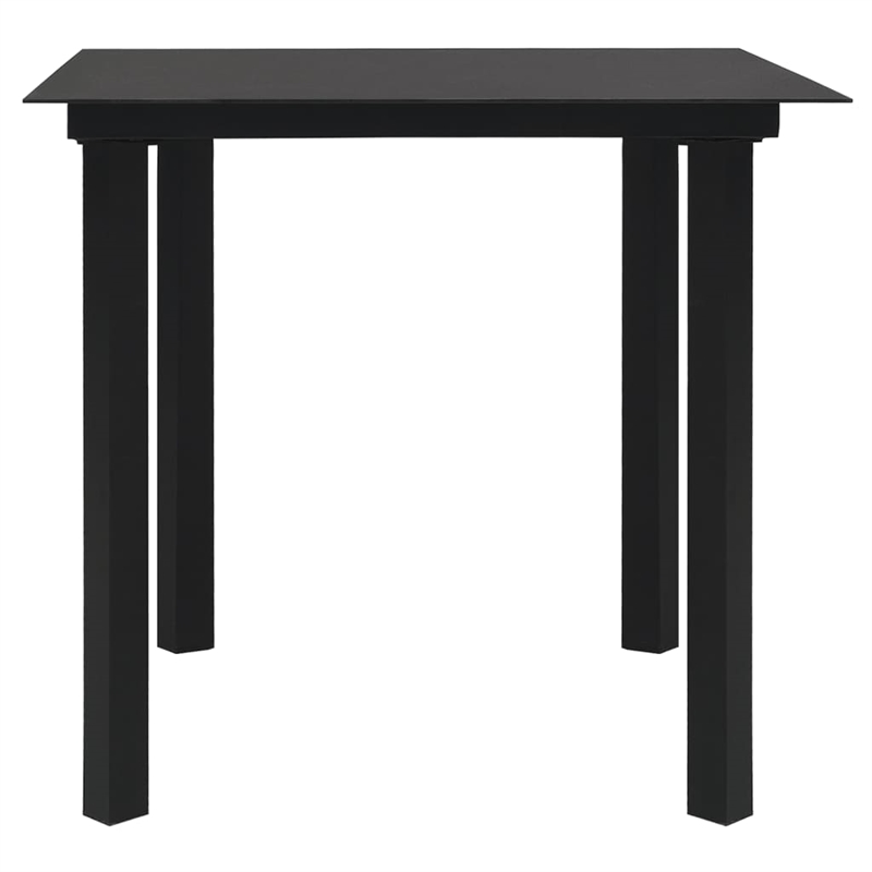 Afuera Living Contemporary Garden Dining Set in Black PVC Rattan Medium