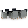 Afuera Living Outdoor Dining Set in Light Gray Round PE Rattan 6-Piece Set