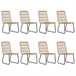Afuera Living Poly Rattan/Powder-Coated Steel/Glass Dining Set in Oak/Black