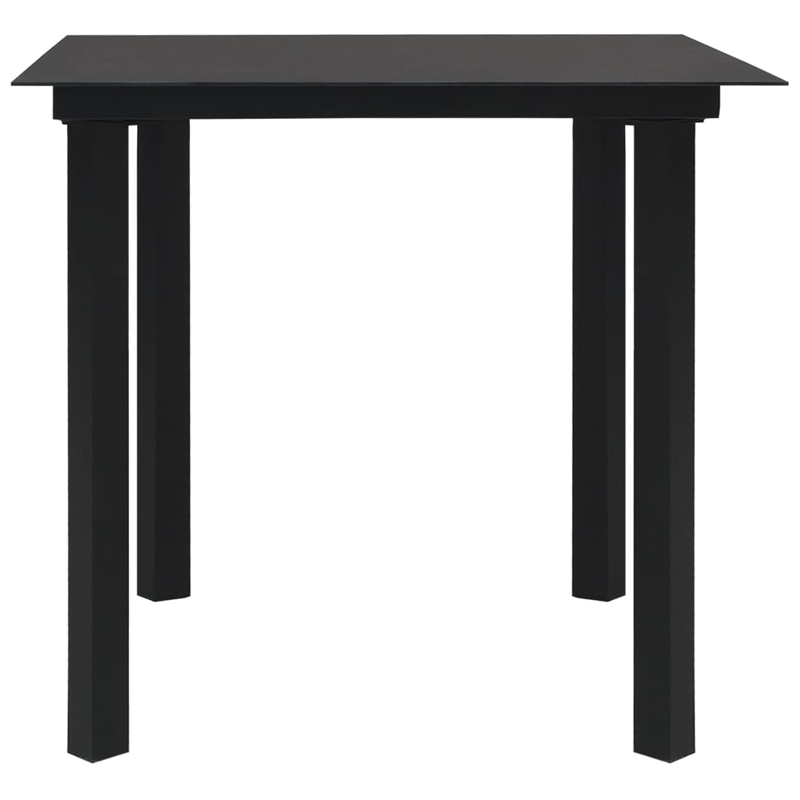Afuera Living Poly Rattan/Powder-Coated Steel/Glass Dining Set in Oak/Black