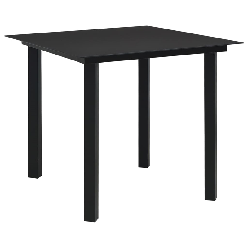 Afuera Living Poly Rattan/Powder-Coated Steel/Glass Dining Set in Oak/Black