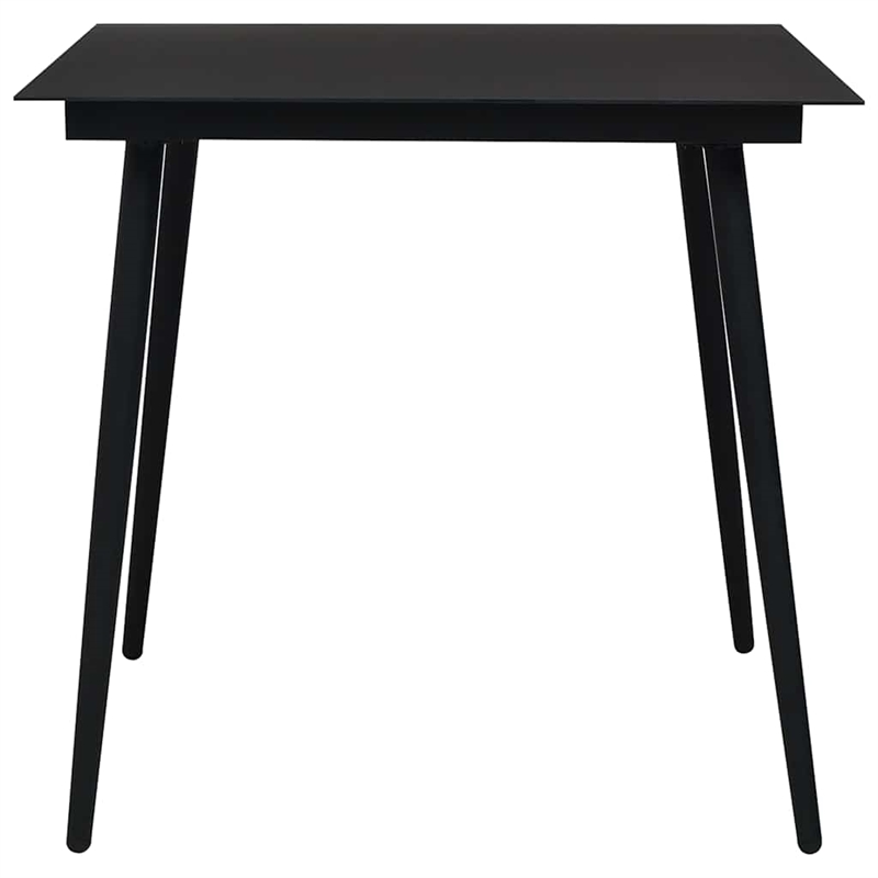 Afuera Living Poly Rattan/Powder-Coated Steel/Glass Dining Set in Oak/Black