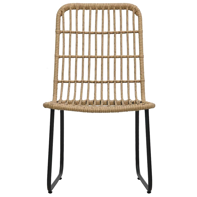 Afuera Living Poly Rattan/Powder-Coated Steel/Glass Dining Set in Oak/Black