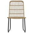 Afuera Living Poly Rattan/Powder-Coated Steel/Glass Dining Set in Oak/Black