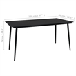 Afuera Living PVC Rattan/Powder-Coated Steel/Glass Set Dining Set in Black