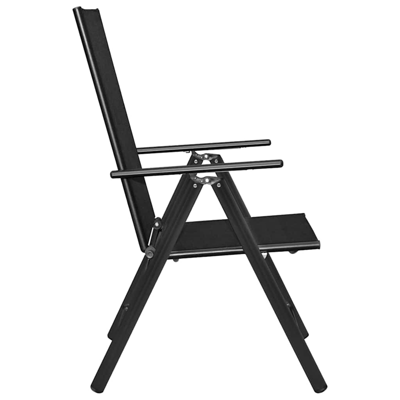 Afuera Living Powder-Coated Aluminum Standard Foldable Dining Set in Black