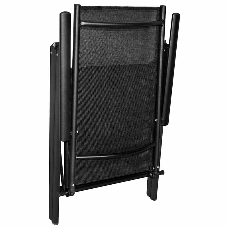 Afuera Living Powder-Coated Aluminum Standard Foldable Dining Set in Black